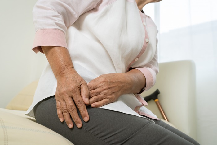 Woman with hip pain